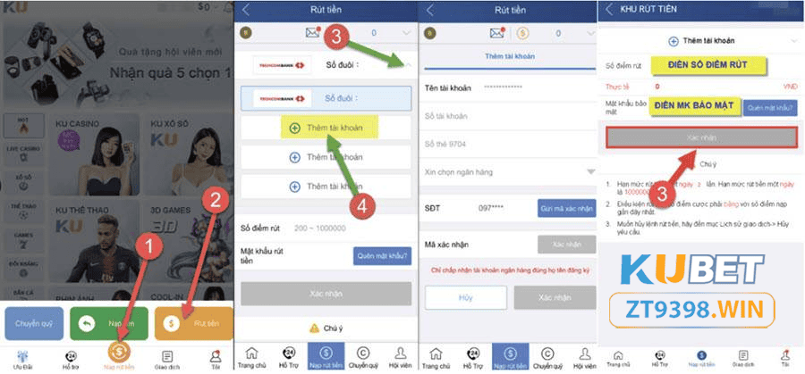 Hướng dẫn rút tiền Kubet - Link rút tiền KU3933NET